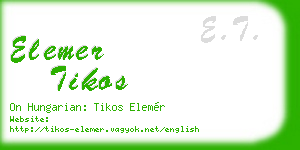 elemer tikos business card