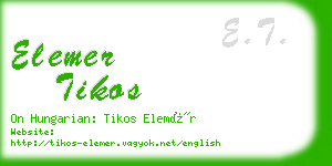 elemer tikos business card